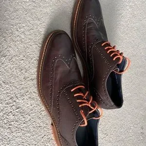 Cole Haan Brown Oxfords with Orange Soles and Laces - Size 10.5 Cole Haan Oxford Orange Dress Shoes for Men for sale | eBay main image 4